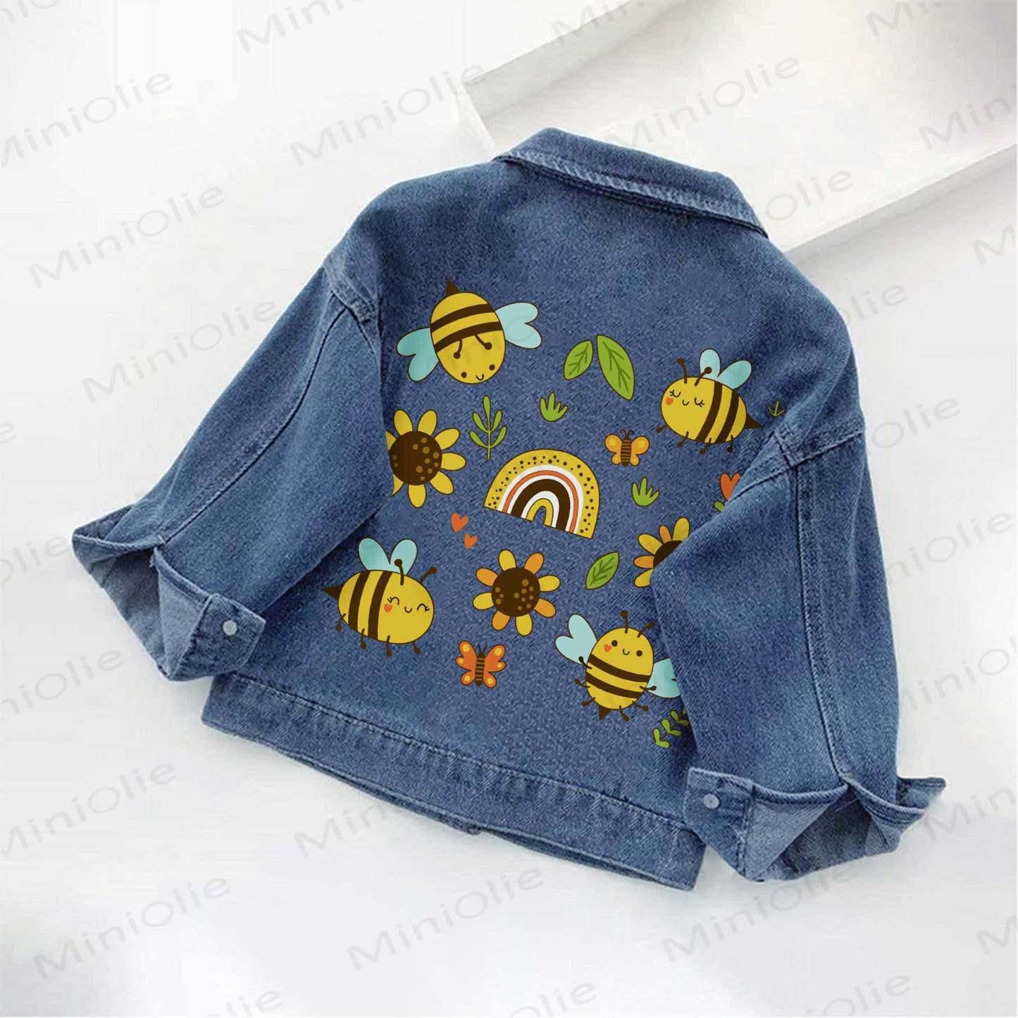 Toddler Kid Bee Sunflower Print Denim Jacket - image 2
