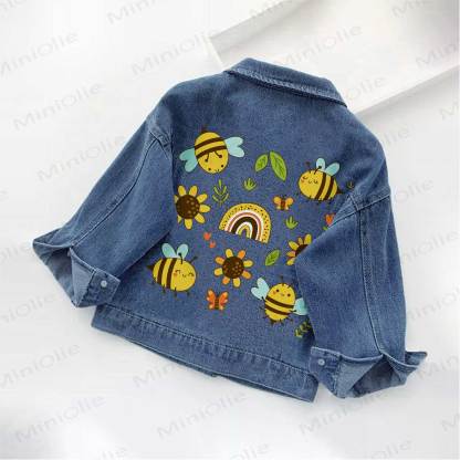 Toddler Kid Bee Sunflower Print Denim Jacket - image 2