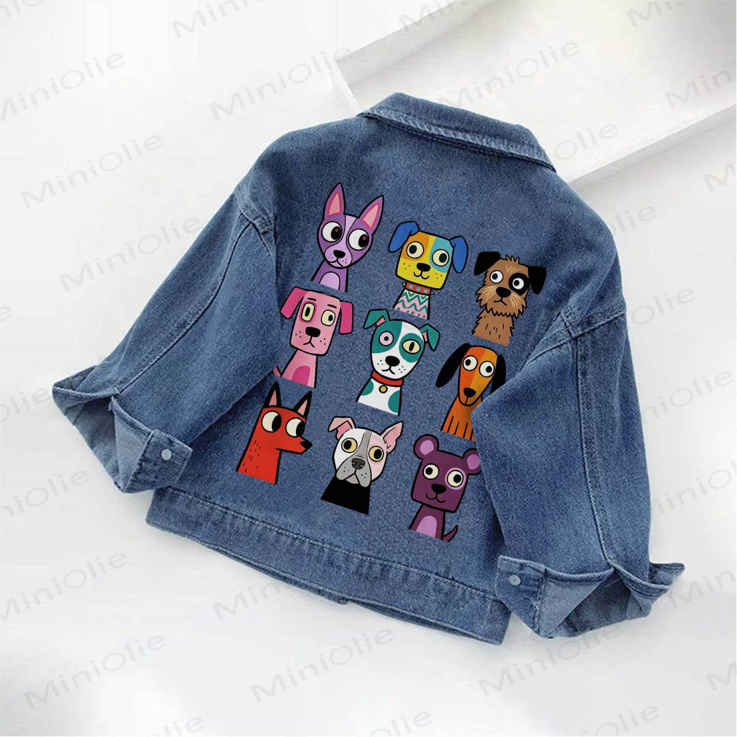 Toddler Kid Colorful Cartoon Dog Print Denim Jacket - image 2