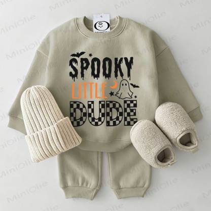 SPOOKY LITTLE DUDE Baby Sweatshirt 2-piece Grey Green Set - Grey Green - 2-3T - image 1