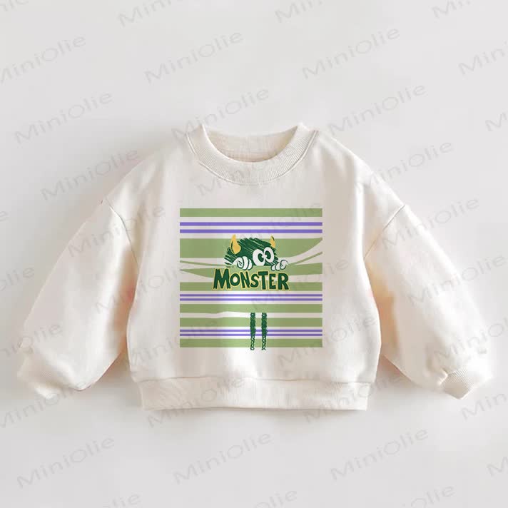 MONSTER Baby Toddler Cream Sweatshirt - Cream - 3-5T - image 1