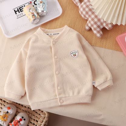 Toddler Snap Front Cardigan Outerwear - Beige - 6-7T - image 3
