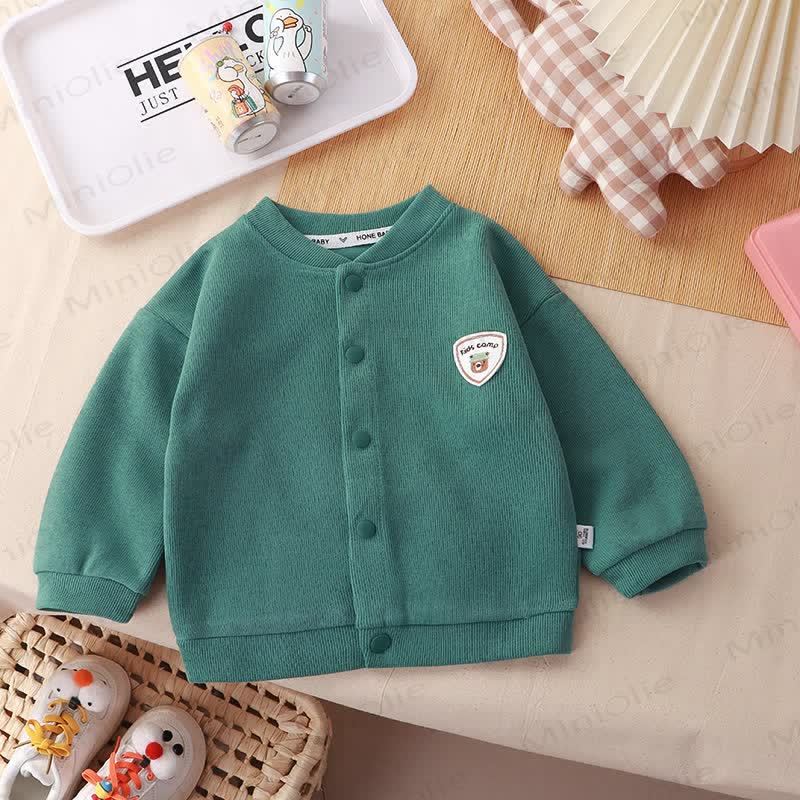 Toddler Snap Front Cardigan Outerwear - Green - 6-7T - image 5