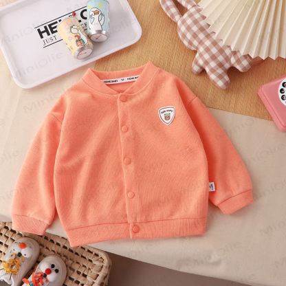 Toddler Snap Front Cardigan Outerwear - Orange - 6-7T - image 6