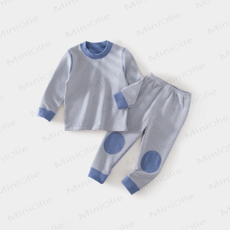 Baby Toddler Bear Embroidered/Stripe Top and Pants 2-piece Pyjama Set - Blue - 4-5T - image 6