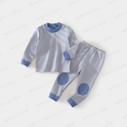 Baby Toddler Bear Embroidered/Stripe Top and Pants 2-piece Pyjama Set - Blue - 4-5T - image 6