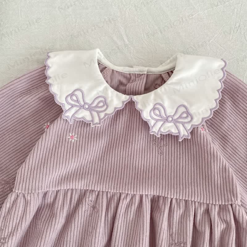Baby Girl Corduroy Peter Pan Collar Dress and Bodysuit - image 7