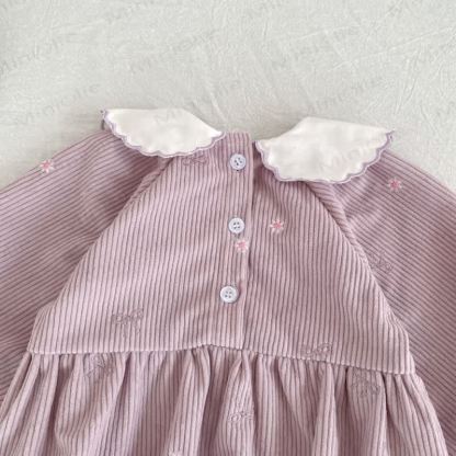 Baby Girl Corduroy Peter Pan Collar Dress and Bodysuit - image 8