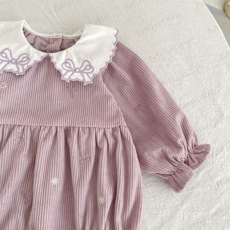 Baby Girl Corduroy Peter Pan Collar Dress and Bodysuit - image 9