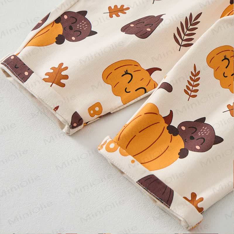  BOO! Baby Toddler Pumpkin Cat Overalls - image 6