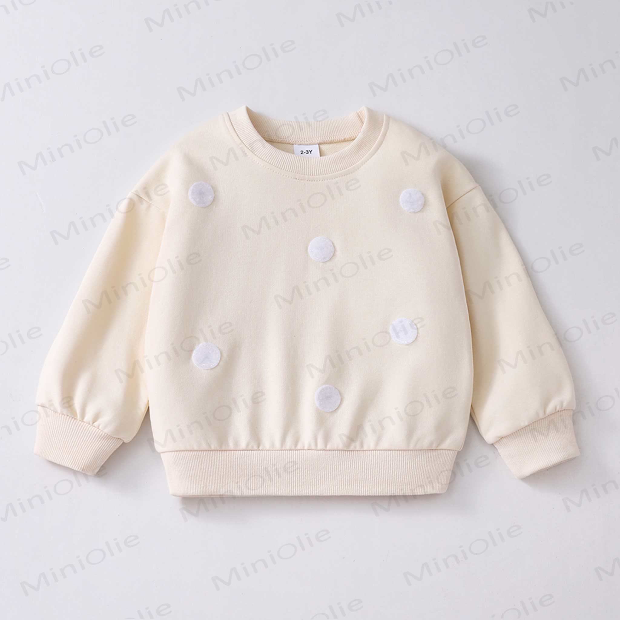 Kids DIY Interchangeable Patch Sweatshirt - Beige Sweatshirt - One size - image 2