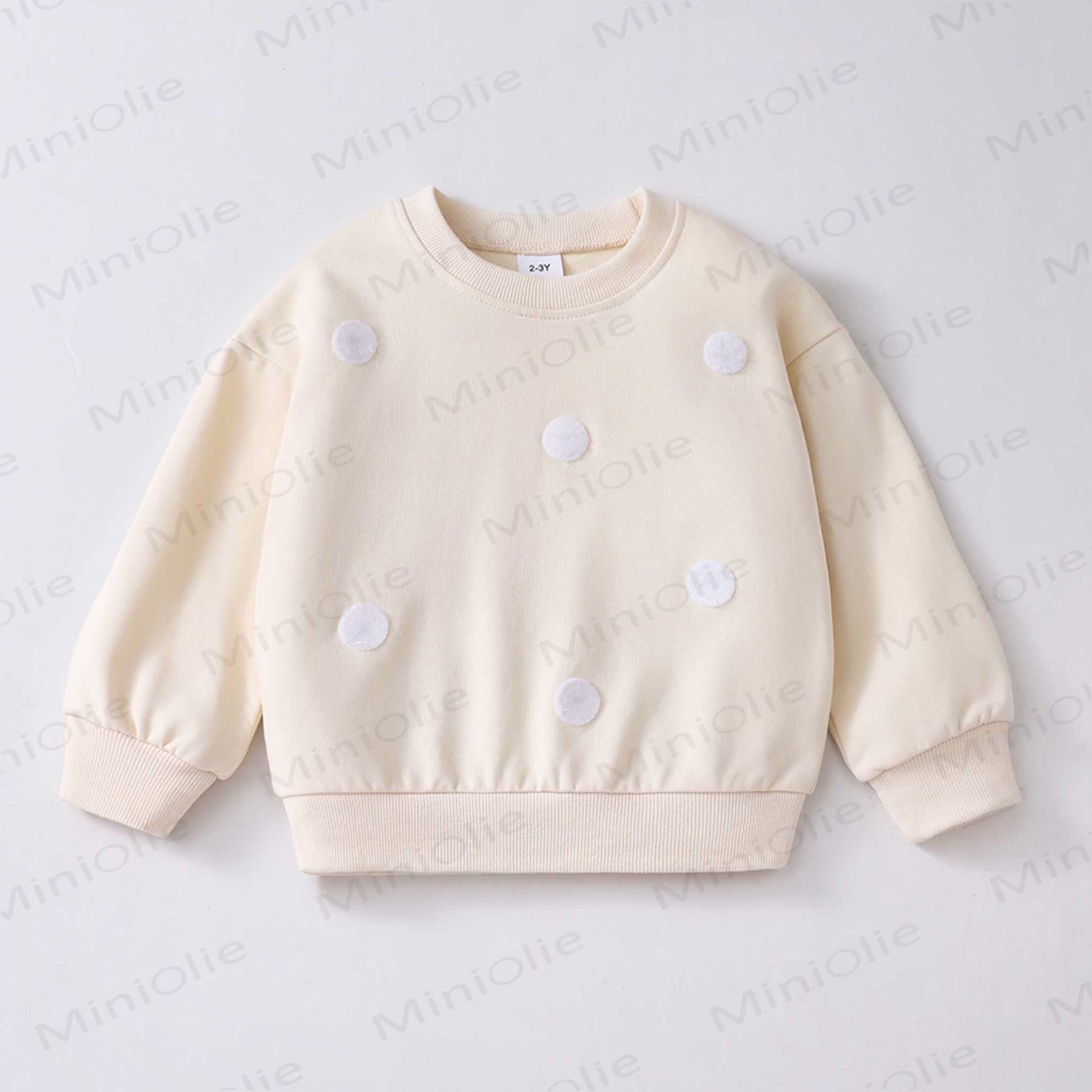Kids DIY Interchangeable Patch Sweatshirt - Beige Sweatshirt - One size - image 2