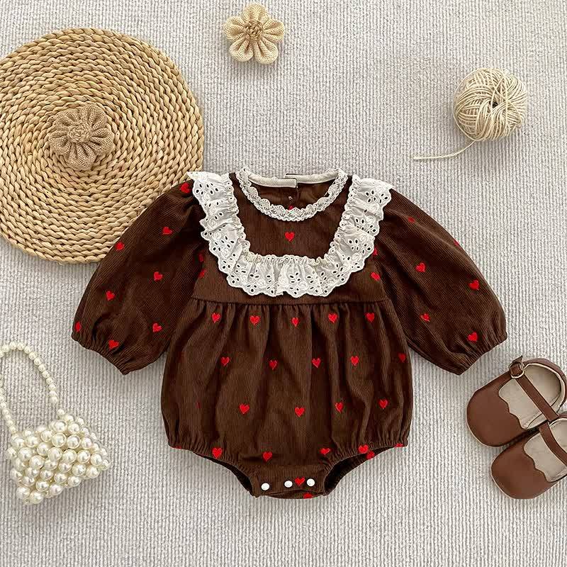 Toddler Girl Heart Print Corduroy Dress - image 8