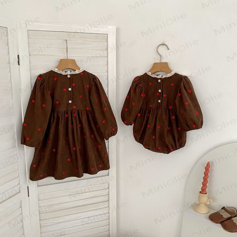 Toddler Girl Heart Print Corduroy Dress - image 3