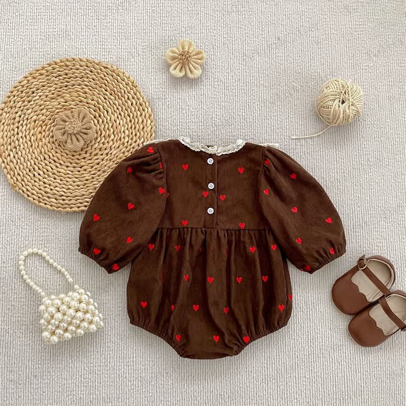 Toddler Girl Heart Print Corduroy Dress - image 9