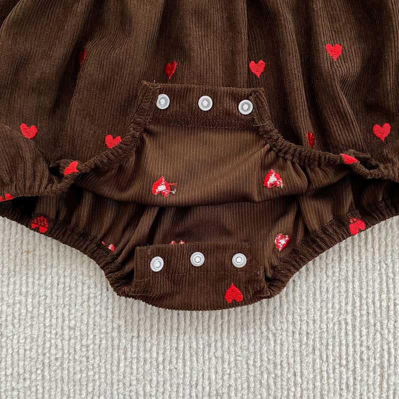Toddler Girl Heart Print Corduroy Dress - image 15