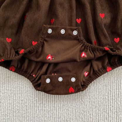 Toddler Girl Heart Print Corduroy Dress - image 15