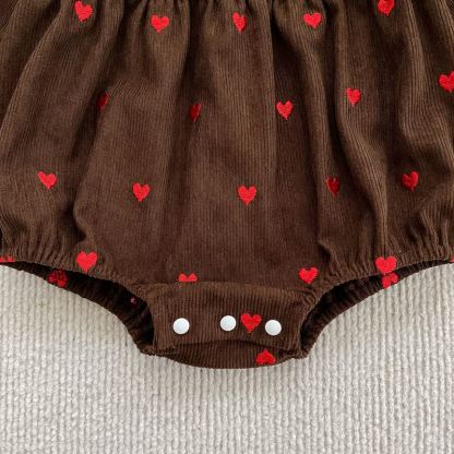 Toddler Girl Heart Print Corduroy Dress - image 16