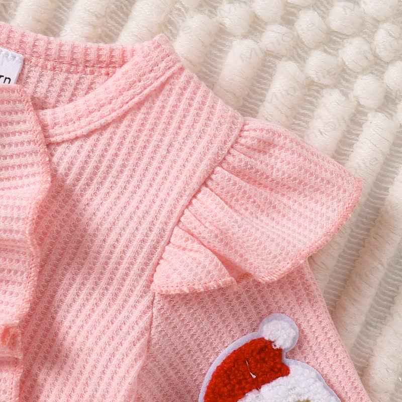 Baby Christmas Applique Romper with Bow - image 9
