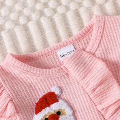 Baby Christmas Applique Romper with Bow - image 8