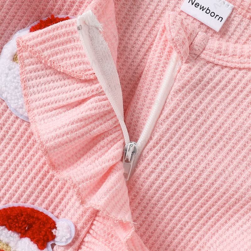 Baby Christmas Applique Romper with Bow - image 10