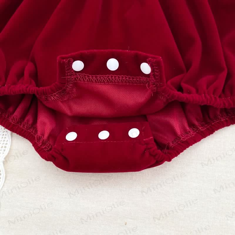 Baby Girl Velvet Lace Collar Dress and Bodysuit - image 11