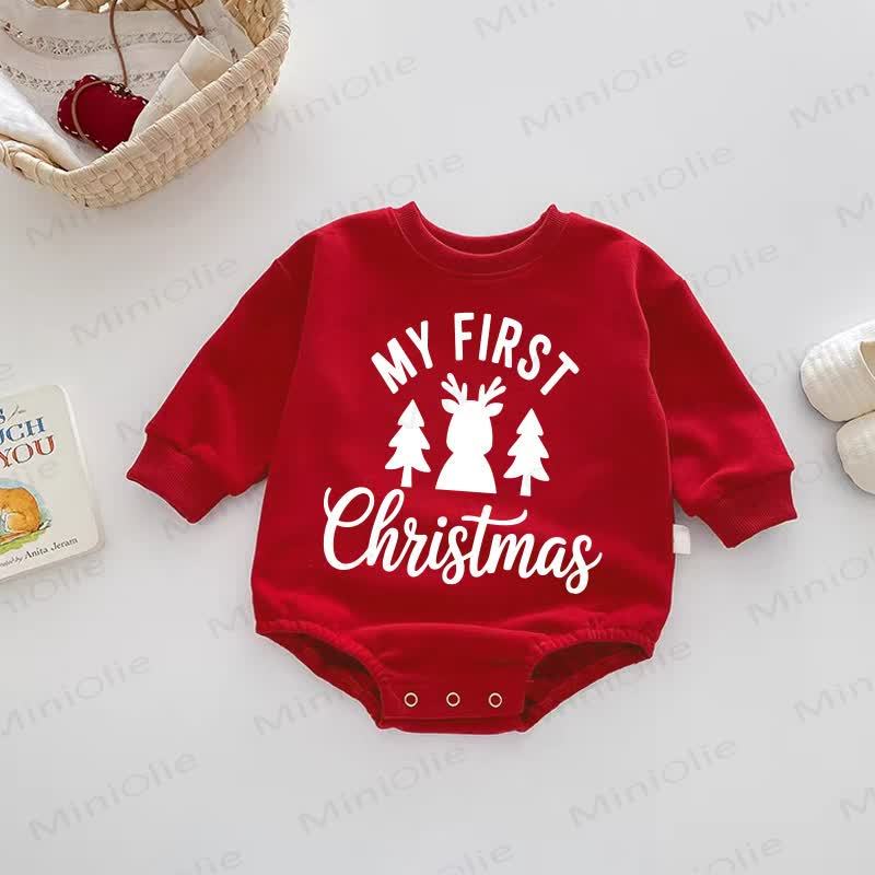 MY FIRST CHRISTMAS Baby Red Bodysuit - Red - 18-24M - image 1
