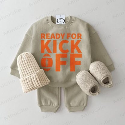 READY FOR KICK OFF Baby Rugby Grey Green Sweatshirt 2-piece Set - Grey Green - 2-3T - image 1