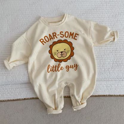 ROAR‑SOME LITTLE GUY Baby Beige Romper - Beige - 2-3T - image 1