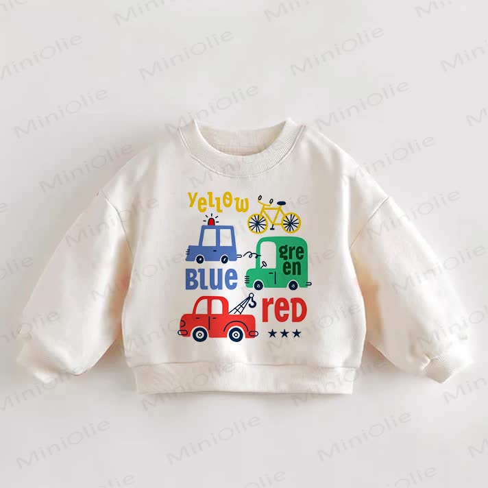YELLOW, BLUE, GREEN, RED Baby Toddler Cream Sweatshirt - Cream - 3-5T - image 1