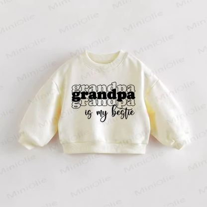 GRANDPA IS MY BESTIE Baby Toddler Sweatshirt - Cream - 3-5T - image 1