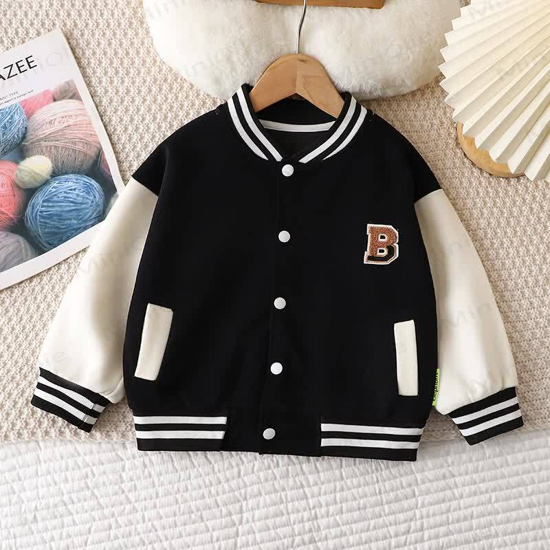 Toddler Contrast Sleeve Jacket - Black - 12-13T - image 2