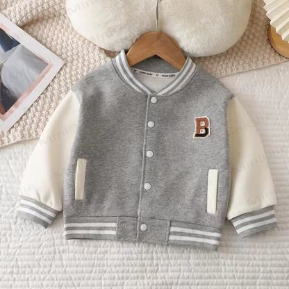 Toddler Contrast Sleeve Jacket - Gray - 12-13T - image 6