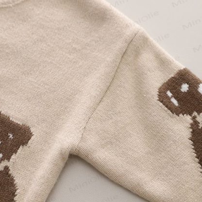 Toddler Bear Cardigan Layered Plaid Shirt and Pants 3-piece Set - image 6