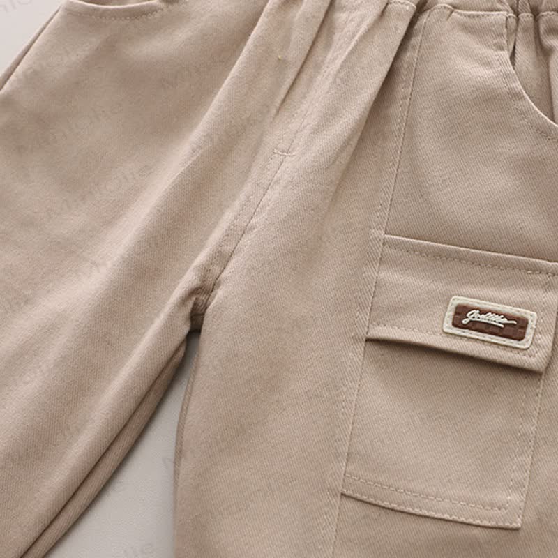 Toddler Bear Cardigan Layered Plaid Shirt and Pants 3-piece Set - image 11