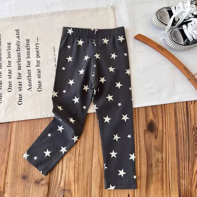 Baby Leopard & Star Print Ribbed Leggings - Black - 2-3T - image 4