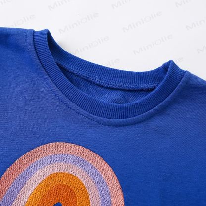 Toddler Girl Blue Rainbow Peplum Top and Leggings 2-piece Set - image 3