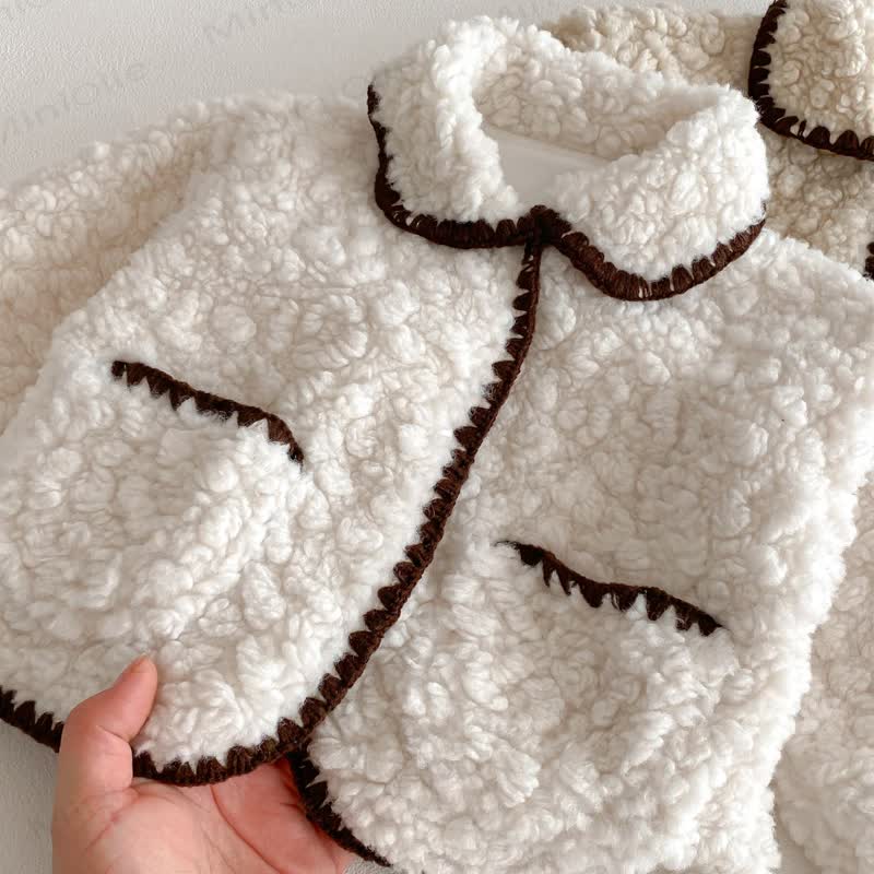 Baby Sherpa Contrast Trim Collar Jacket - image 9