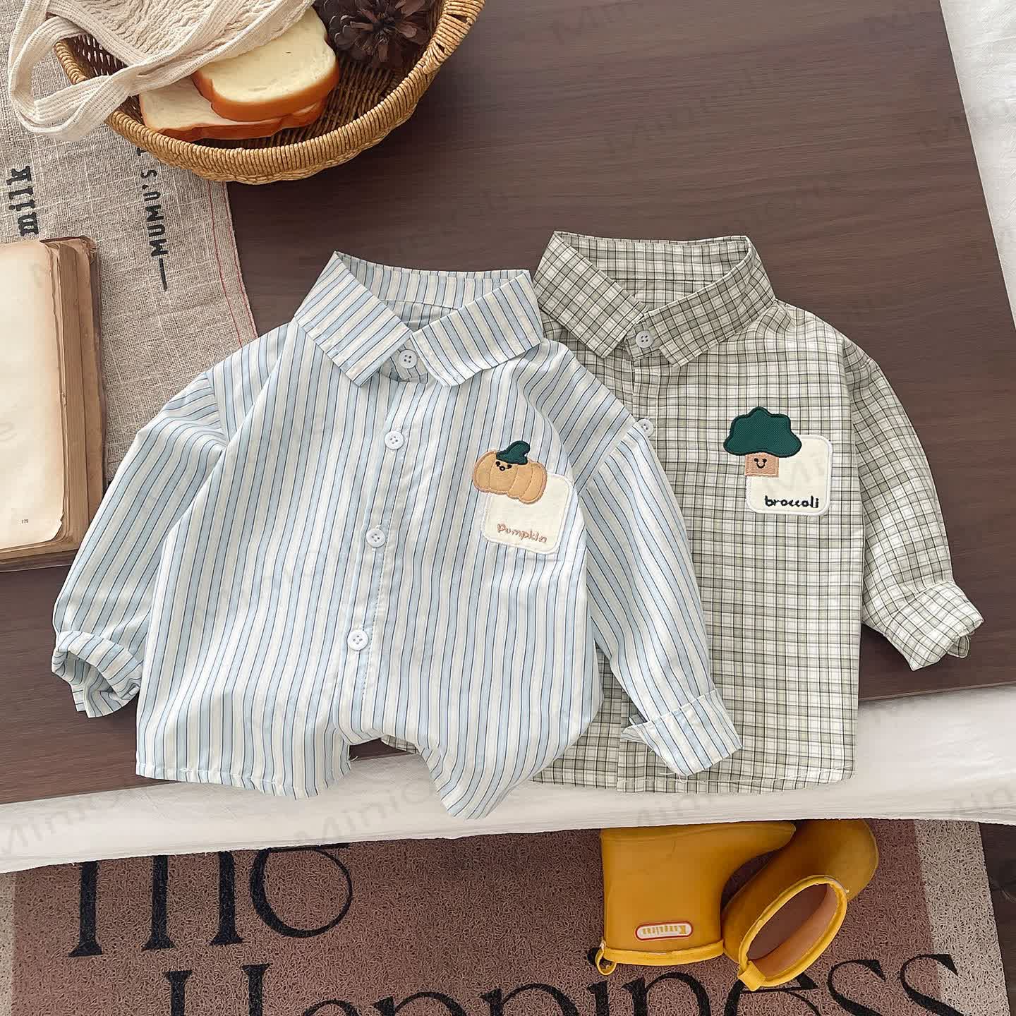 Baby Toddler Boy Plant Applique Pocket Shirt - image 1