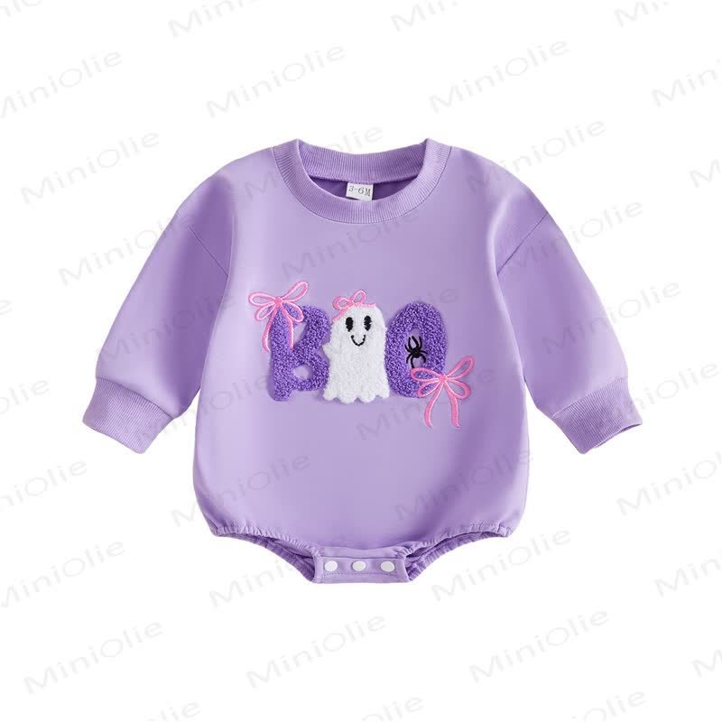 BOO Baby Ghost Bow Halloween Long Sleeve Bodysuit - image 6