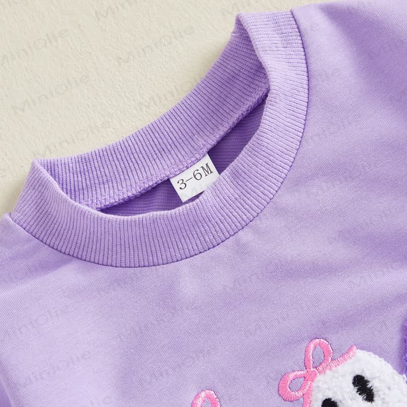 BOO Baby Ghost Bow Halloween Long Sleeve Bodysuit - image 3