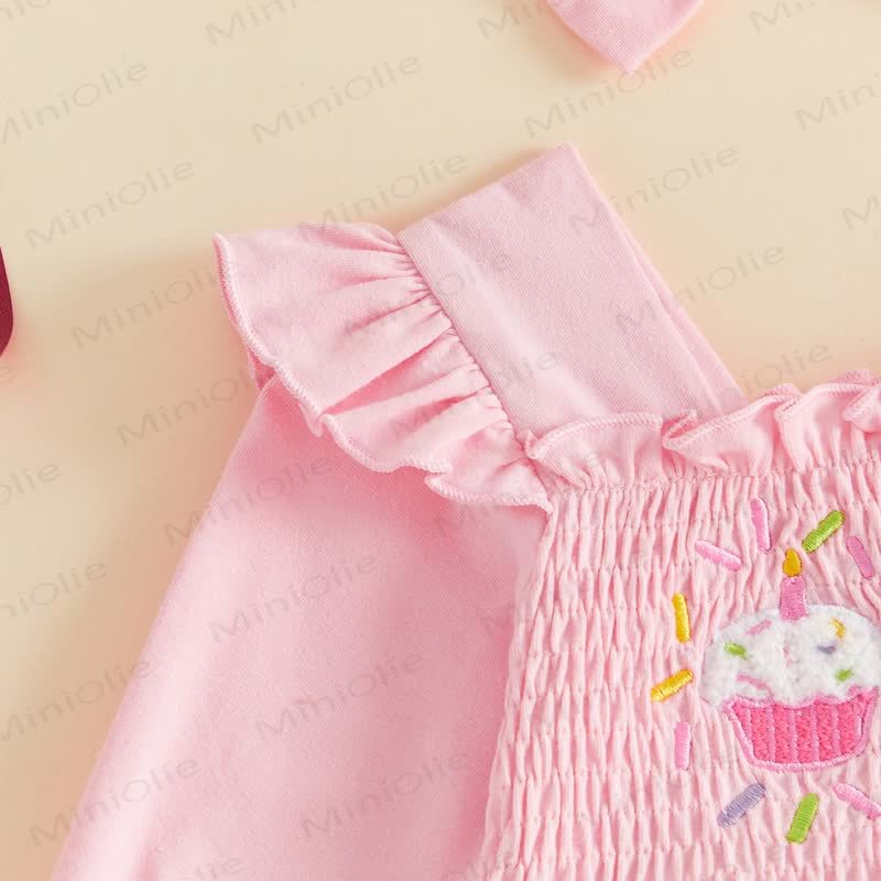 ONE Baby Tulle Birthday Skirted Bodysuit with Headband - image 9