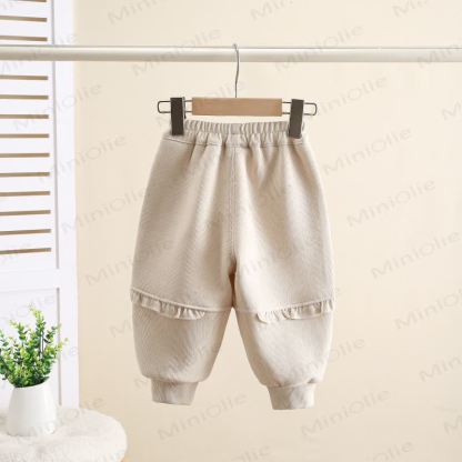Toddler Girl Fleece Flower Ruffle Jogger - image 6