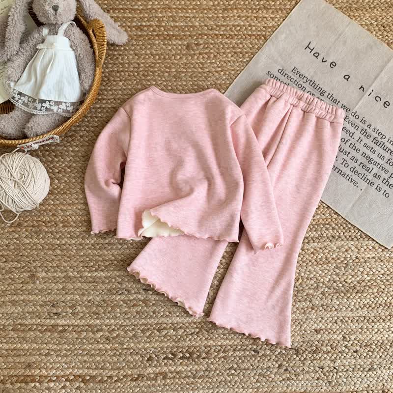 Toddler Girl Knit Fleece Floral Cardigan and Pants 2-piece Set - image 4