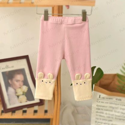 Baby Toddler Ribbed Bunny Striped Leggings - Pink - 4-5T - image 2