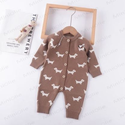 Baby Dachshund Button Front Romper - Brown - 2-3Y - image 8