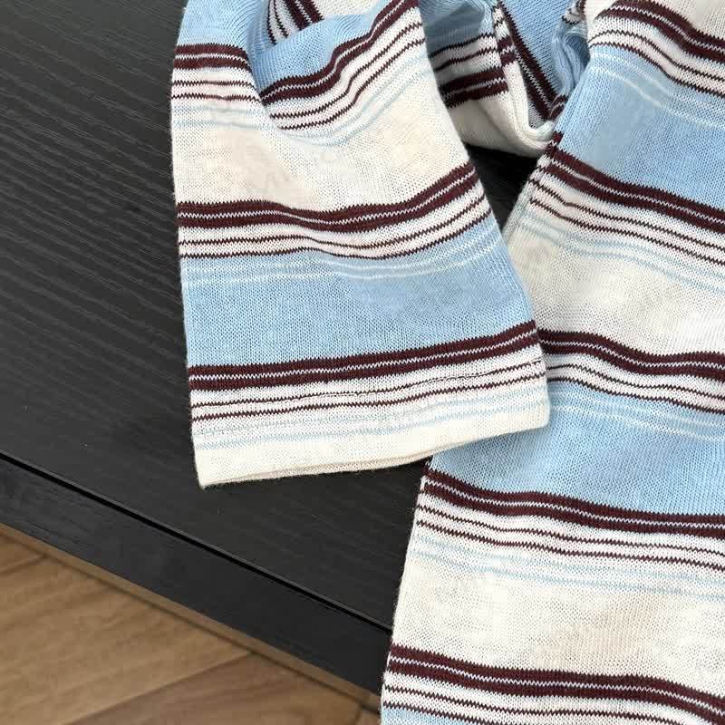 Toddler Contrast Collar Striped Long Sleeve T-Shirt - image 7