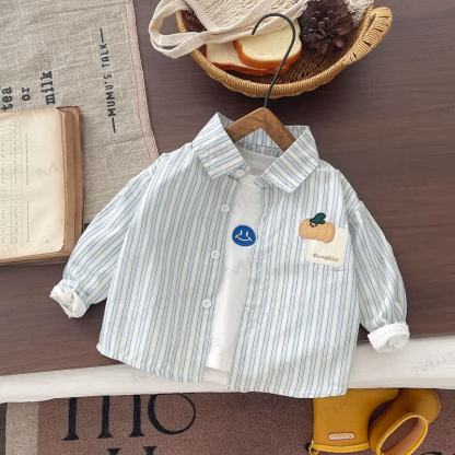 Baby Toddler Boy Plant Applique Pocket Shirt - Blue - 4-5T - image 3