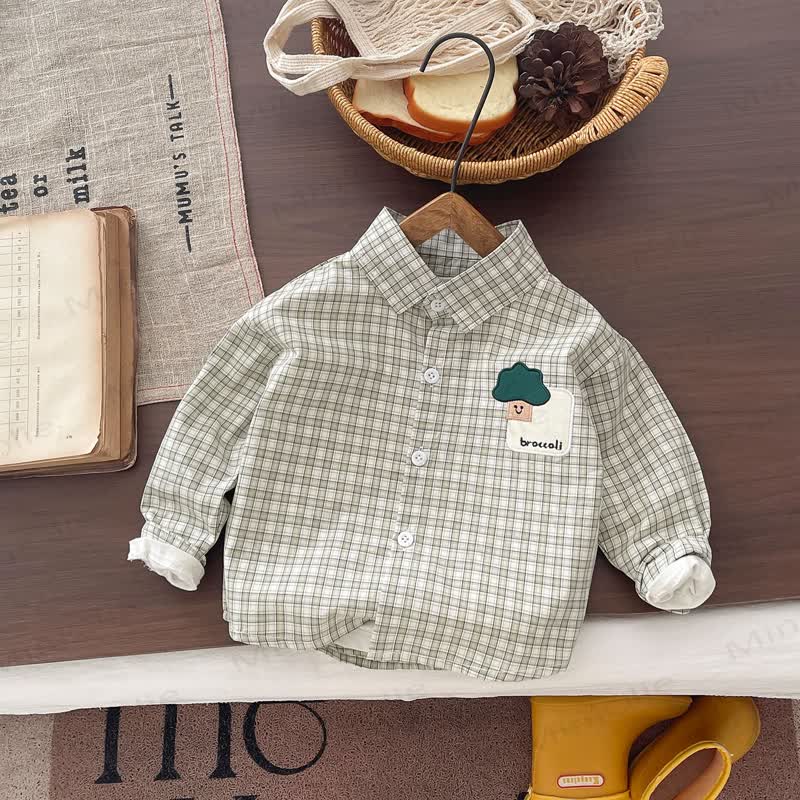 Baby Toddler Boy Plant Applique Pocket Shirt - Green - 4-5T - image 2