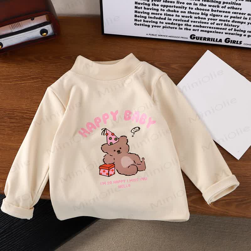 HAPPY BABY Toddler Bear Print Long Sleeve T-Shirt - White - 8-9T - image 3